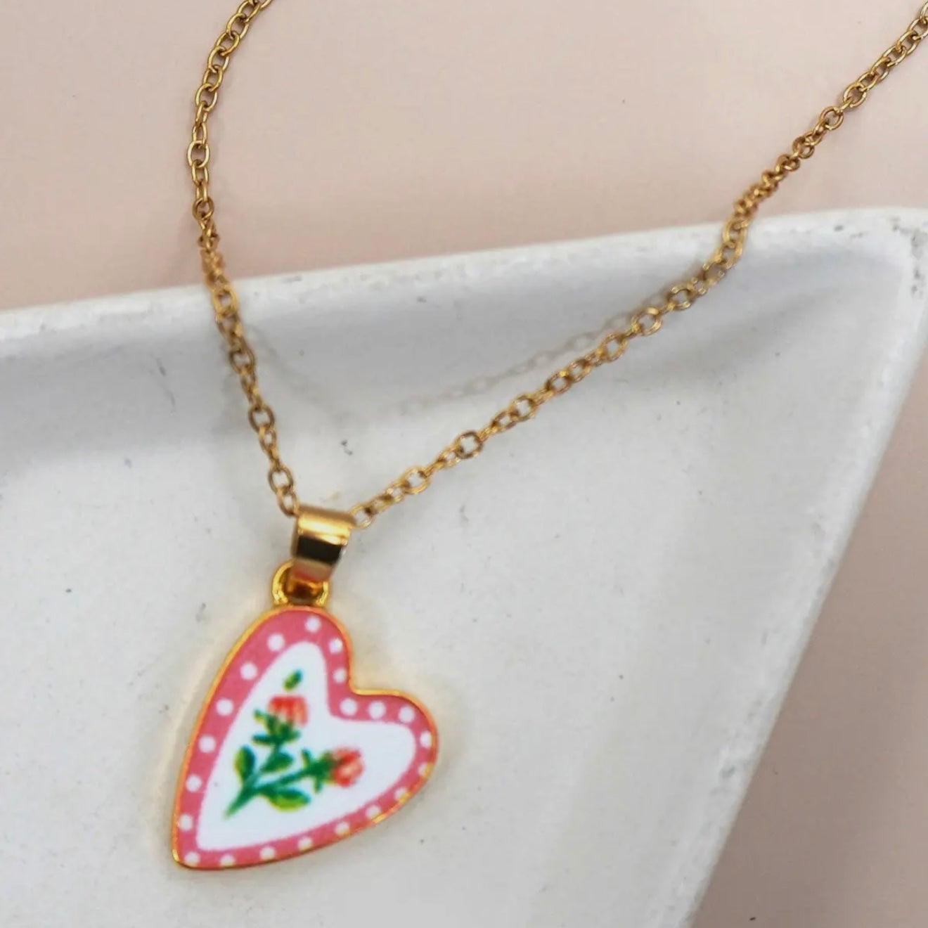 Heart 18K Stainless Steel Tarnish Free Waterproof Necklace