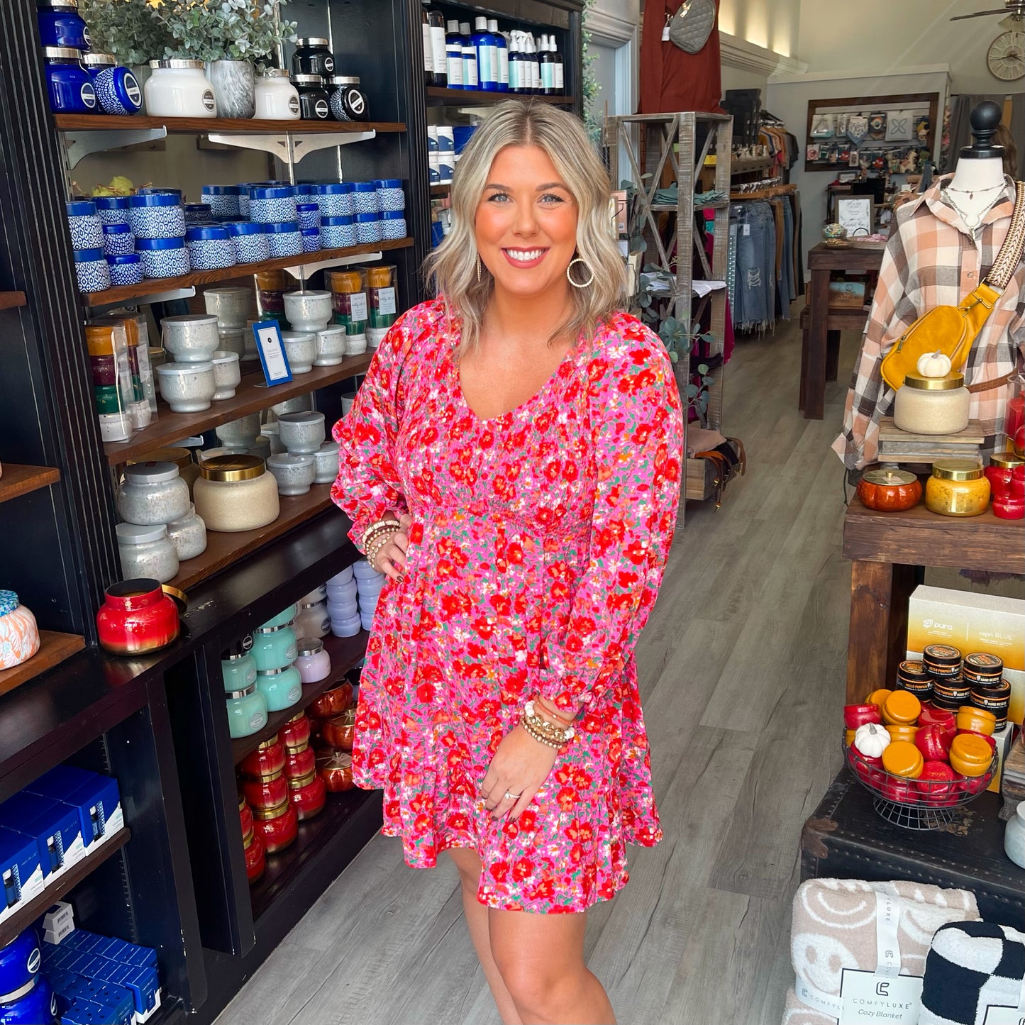 Floral Smocked Bodice Dress