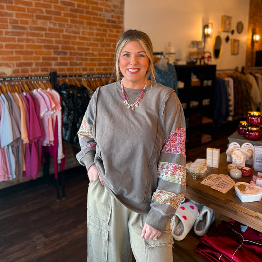 Ash Mineral Wash Printed Top