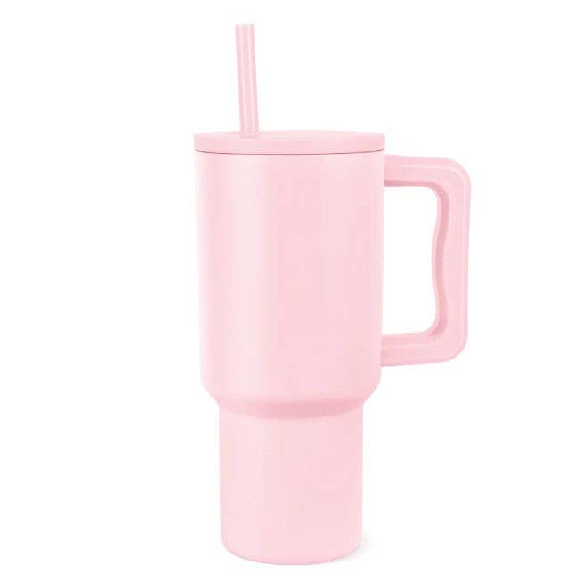 Light Pink 30 oz Tumbler w/Straw