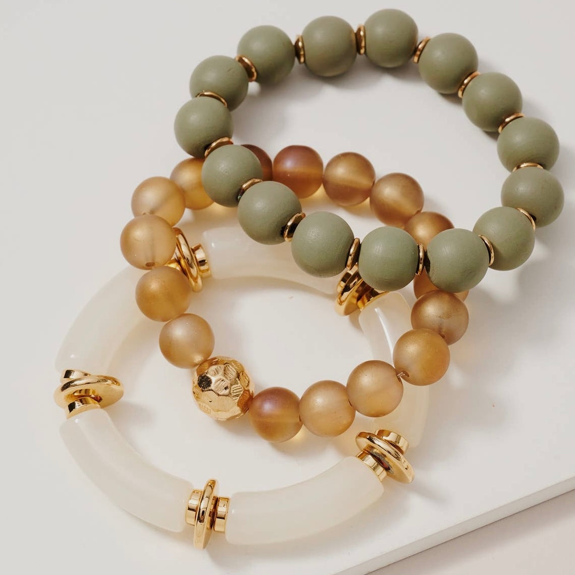 Wood Bead Bracelet Set