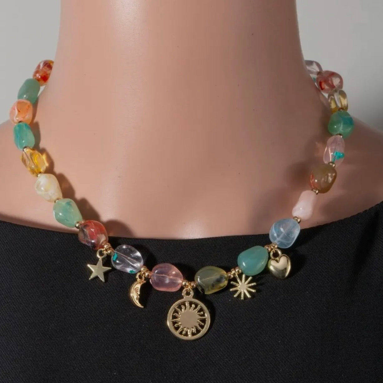 Assorted Acrylic Beads Multi
Charm Necklace