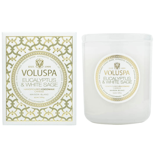 Voluspa Eucalyptus & White Sage Classic Boxed Candle