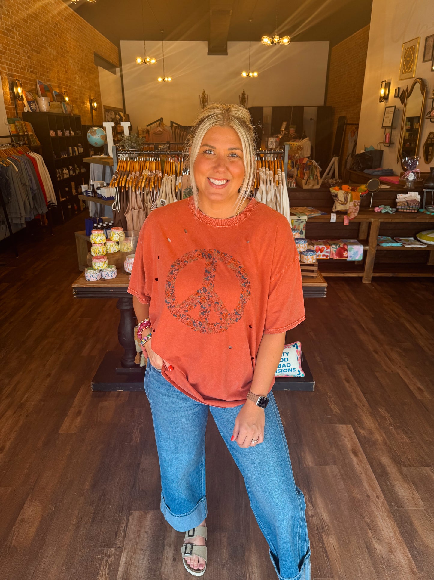 Oversized Peace Sign Tee