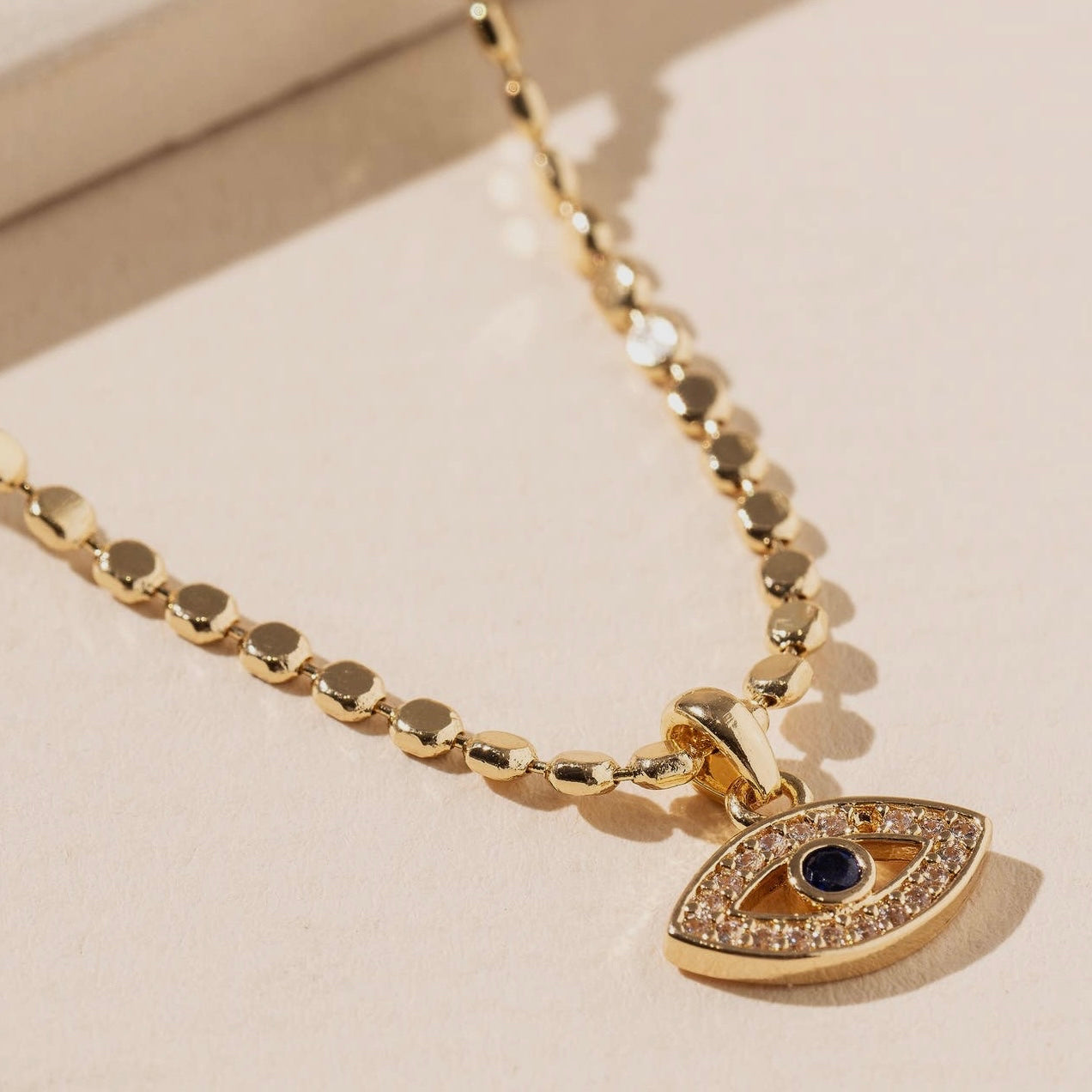 Beaded Eye Pendant Necklace