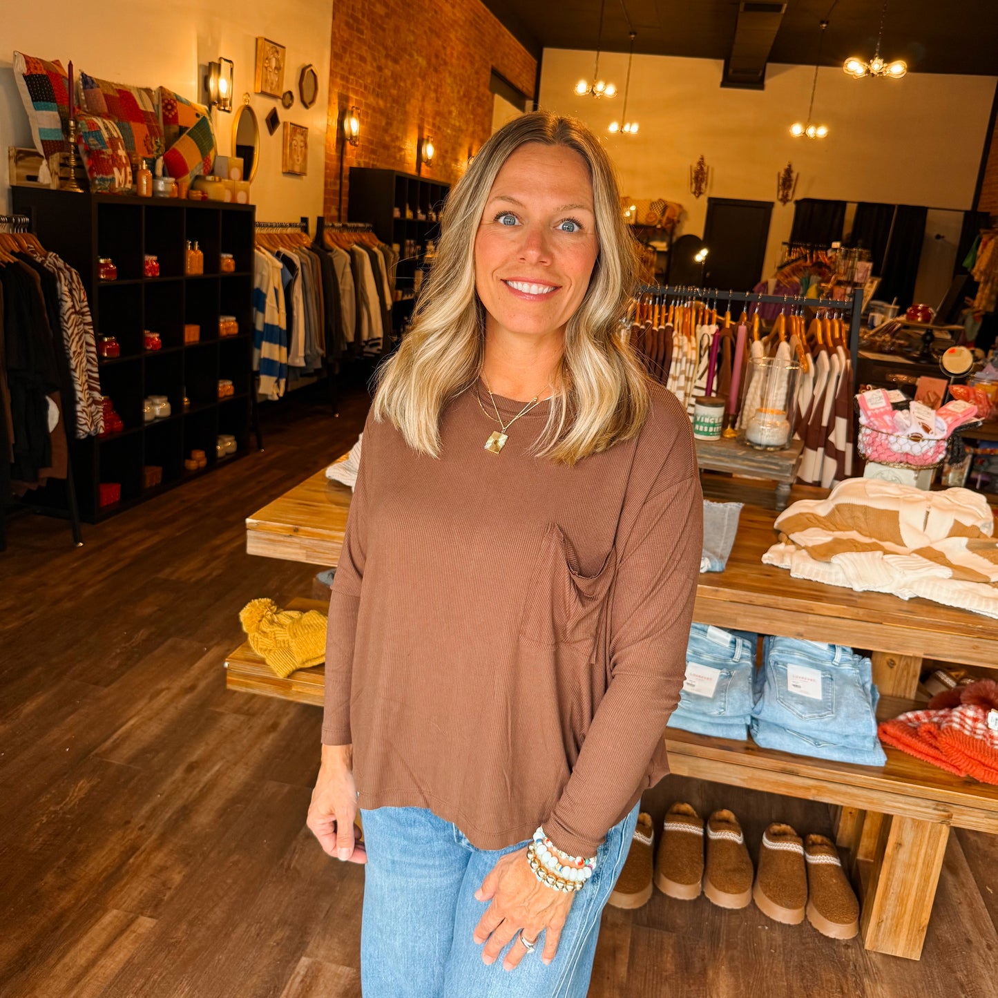 Ribbed Dolman Sleeve Top