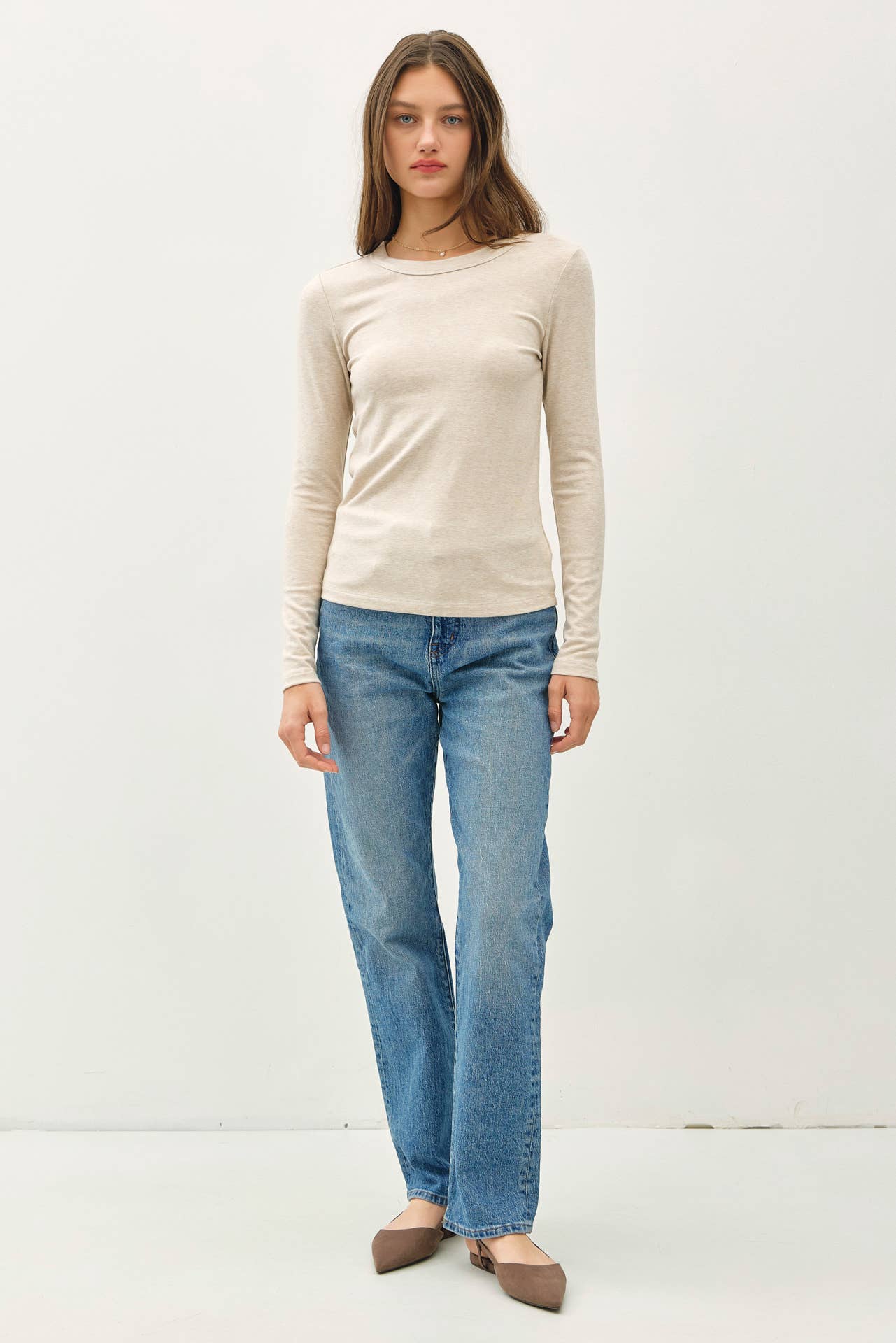 Round Neck Long Sleeve Top