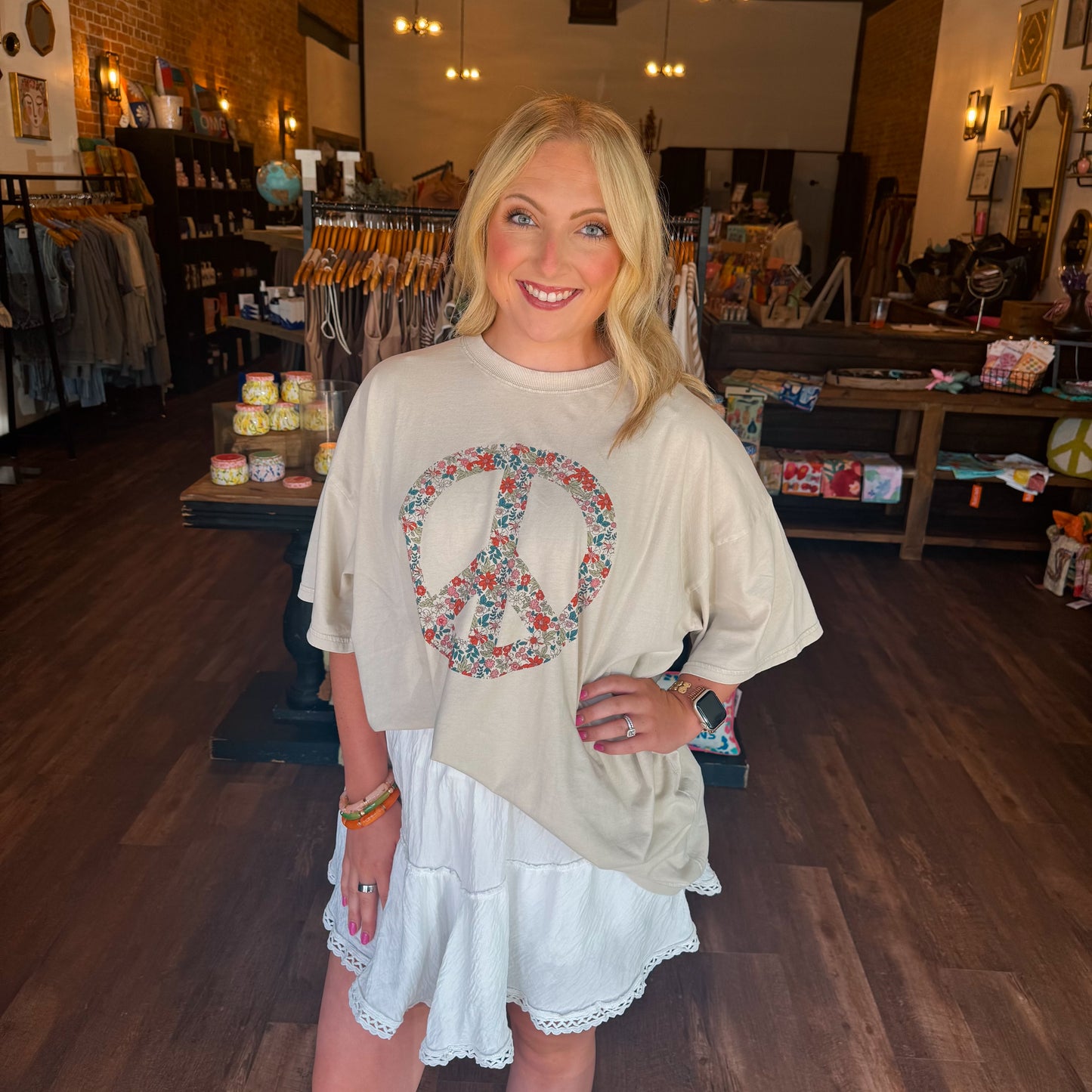 Mineral Wash Peace Sign Tee