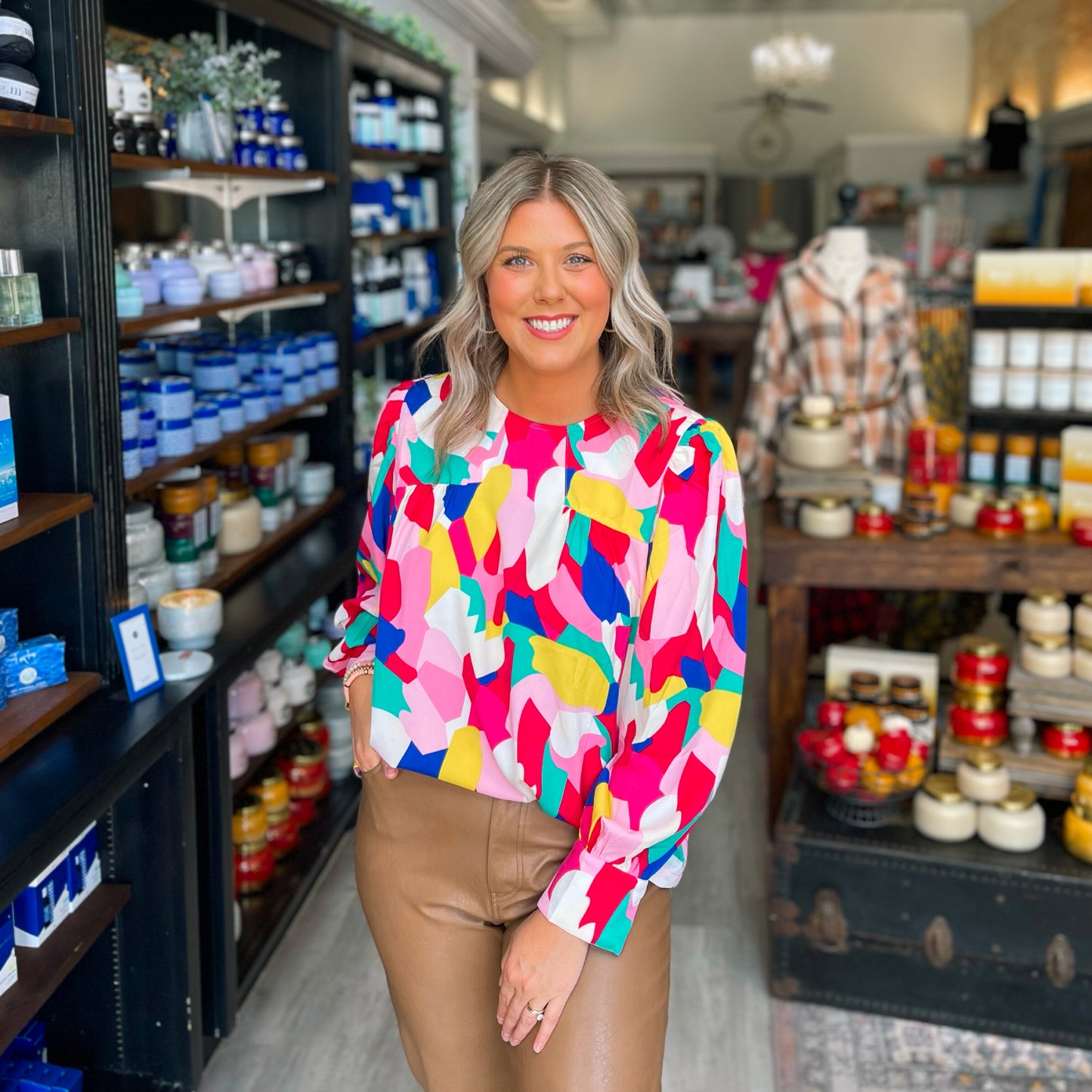 Geometric Multi Color Blouse