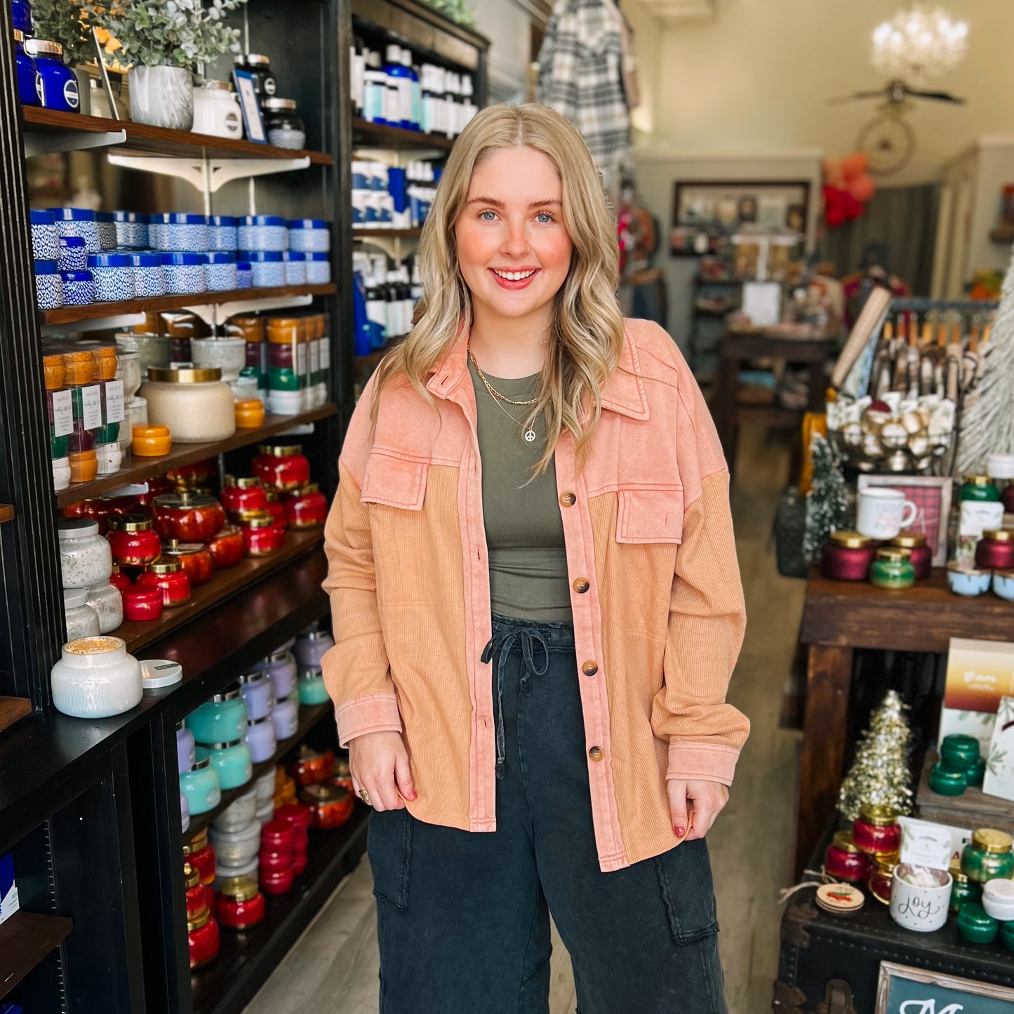 Mineral Washed & Thermal Mixed Shacket