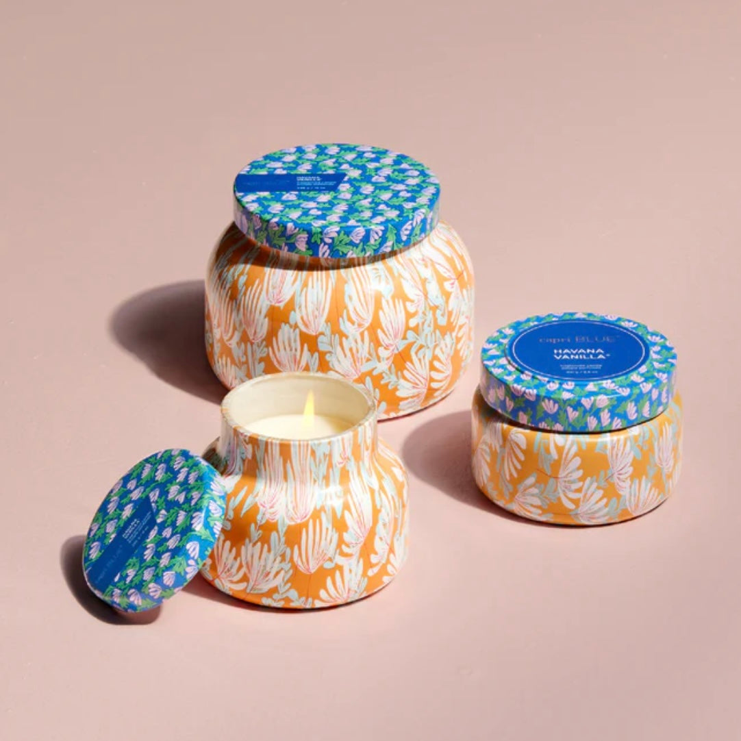 Havana Vanilla Pattern Play Printed Travel Tin Candle