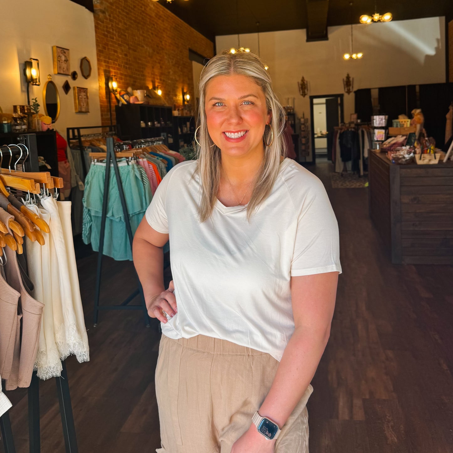 Short Sleeve V-Neck Top