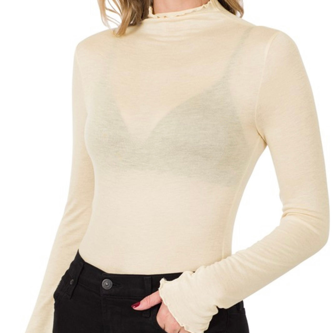 Mock Neck Layering Top