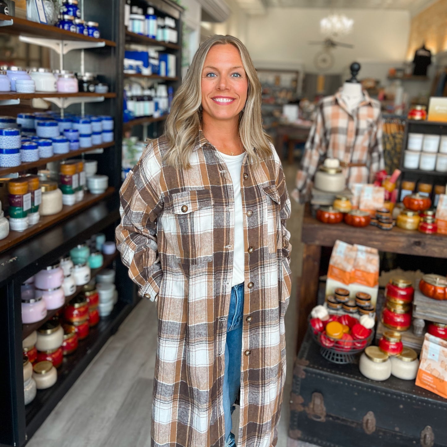 Plaid Button Down Shacket