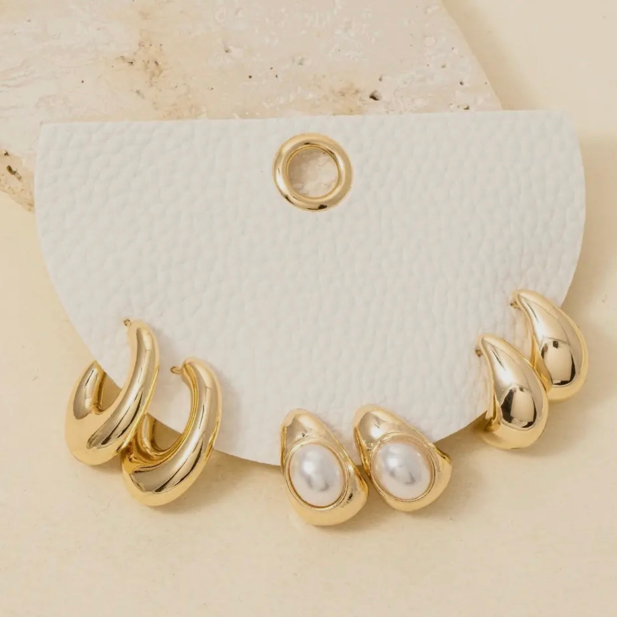 Mixed Rounded Hoop Earrings Set