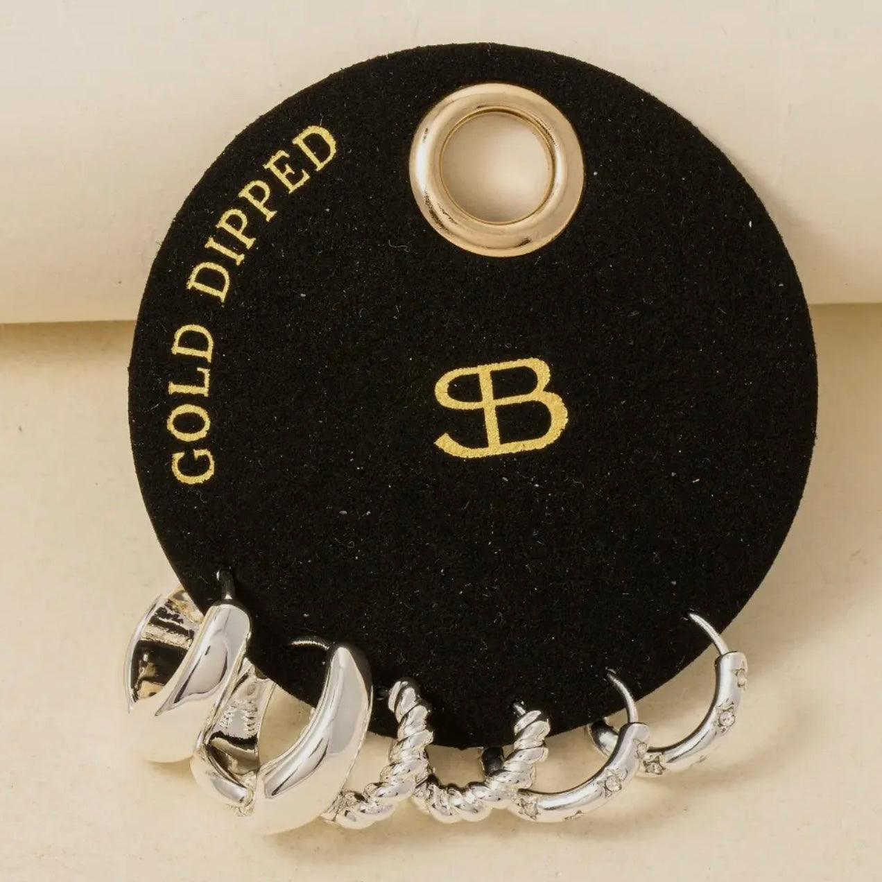 Gold Dipped Hinge Hoop Earrings Set