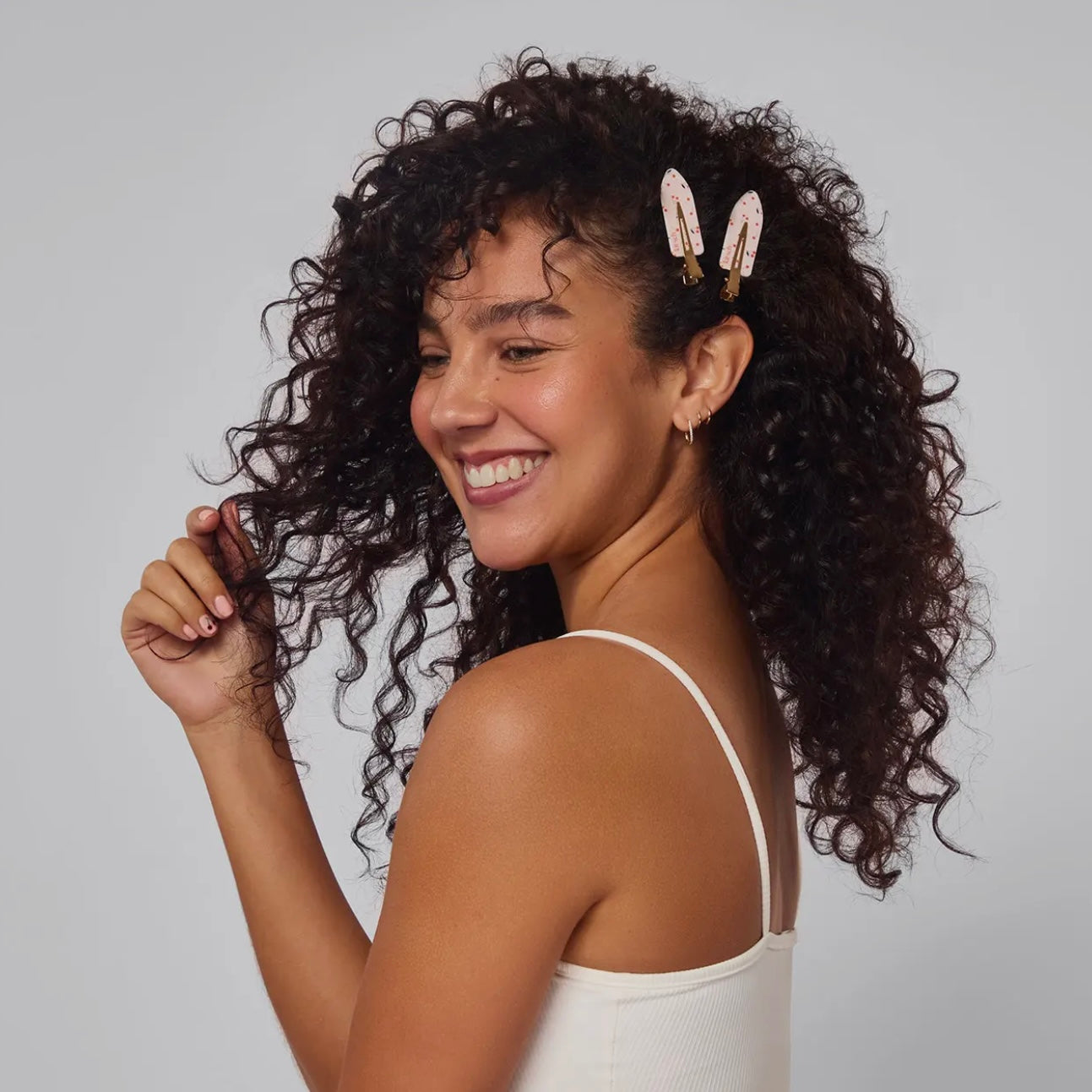 Kitsch Recycled Plastic Creaseless Clips 4pc Set - Cherry Print