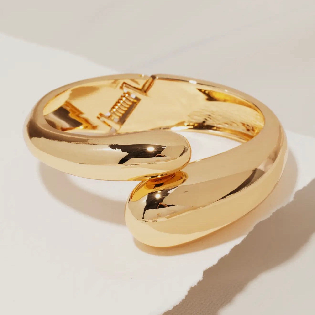 Metallic Hinged Tear Cuff Bracelet