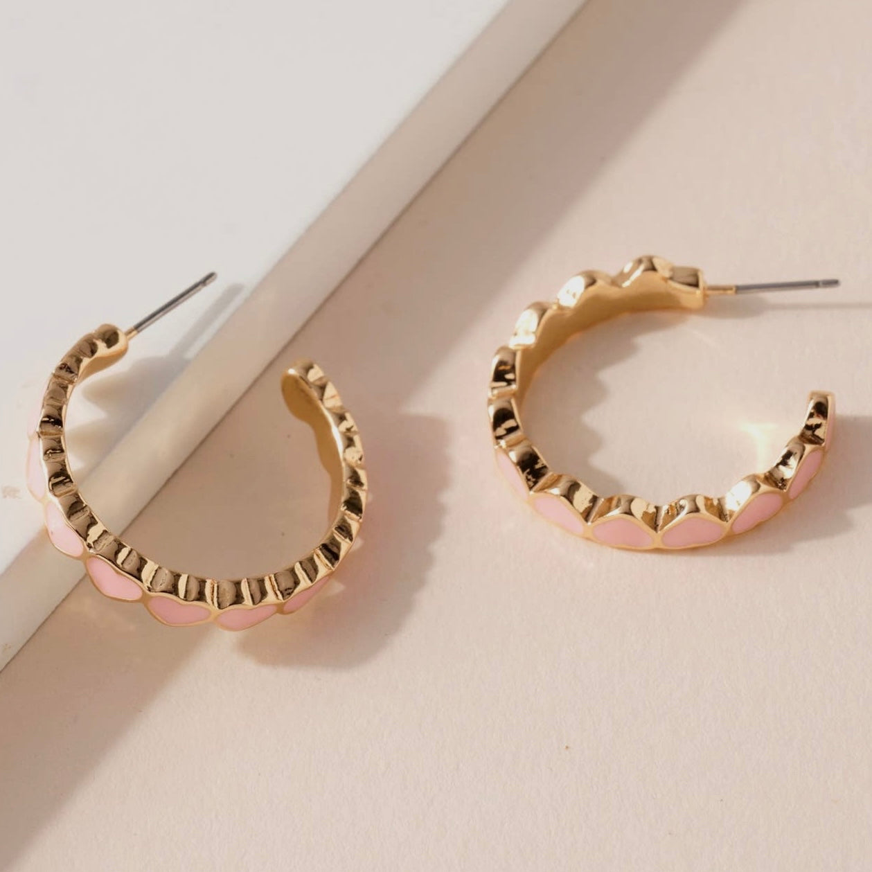 Hearts Open Hoop Earrings