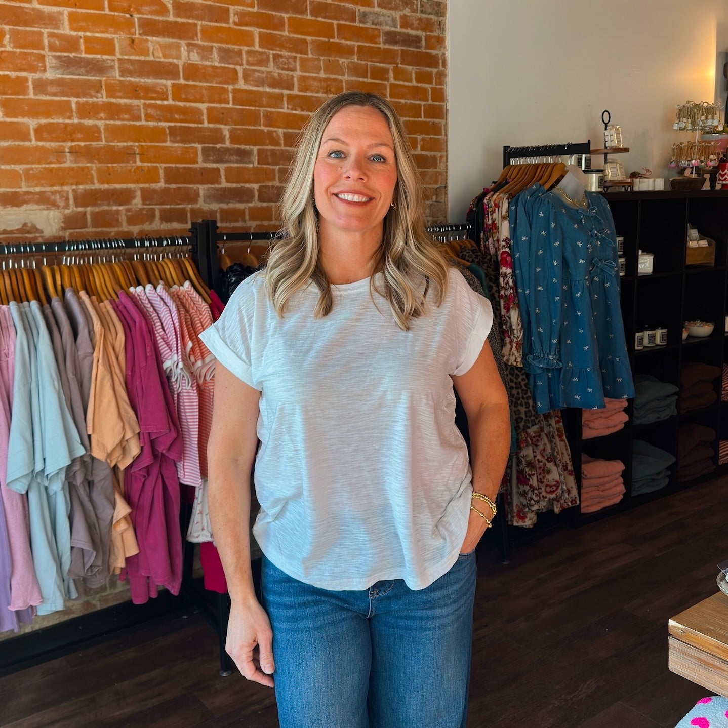 Slub Cuffed Sleeve Tee