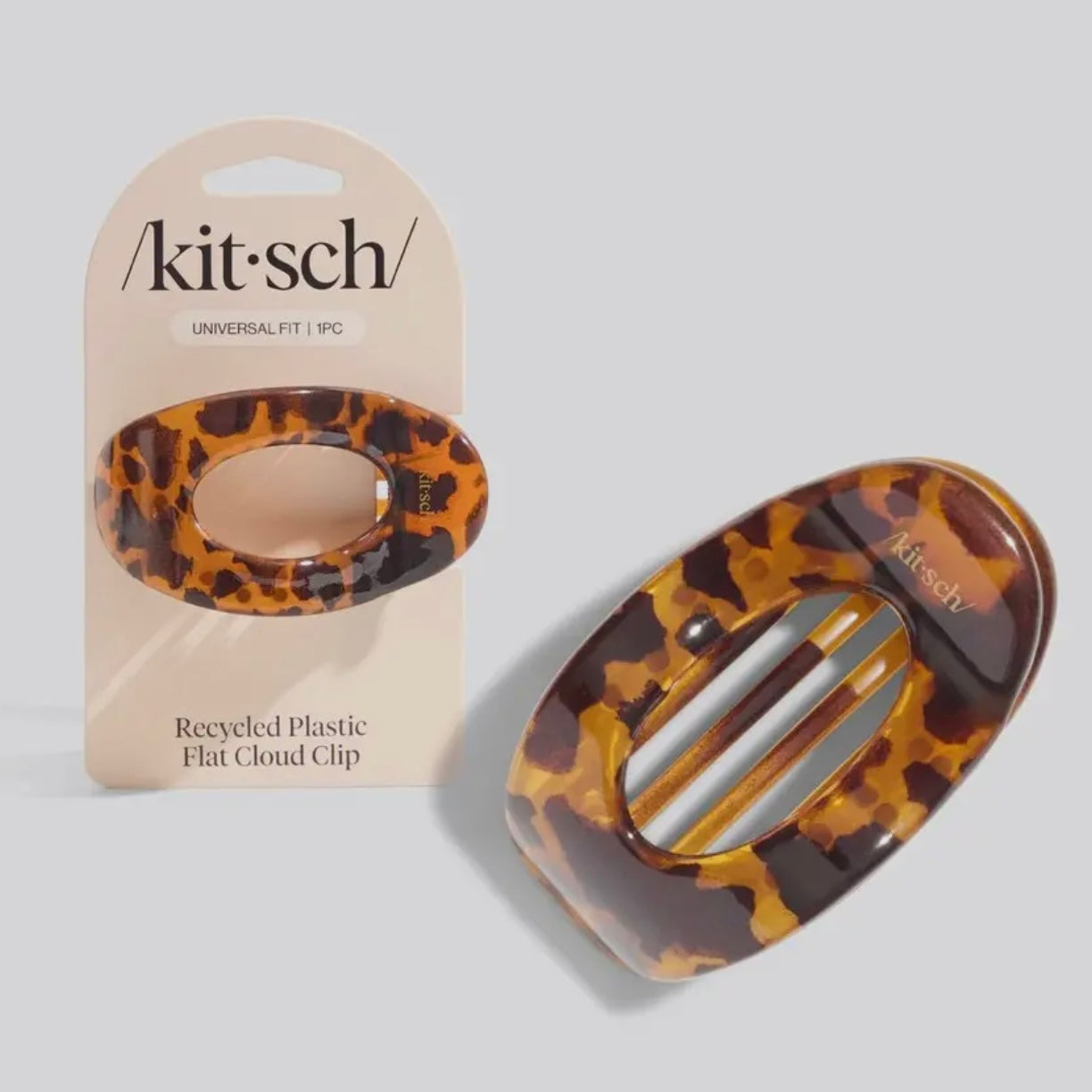 Kitsch Recycled Plastic Medium Flat Cloud Clip - Tortoise