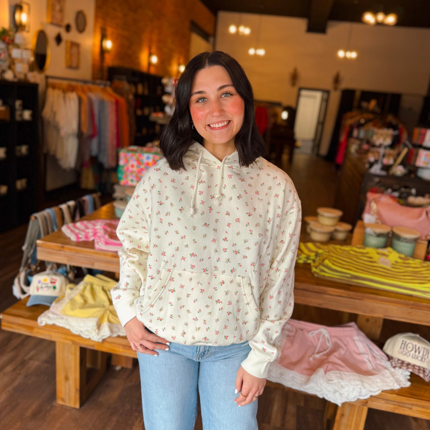 Ditsy Floral French Terry Hoodie