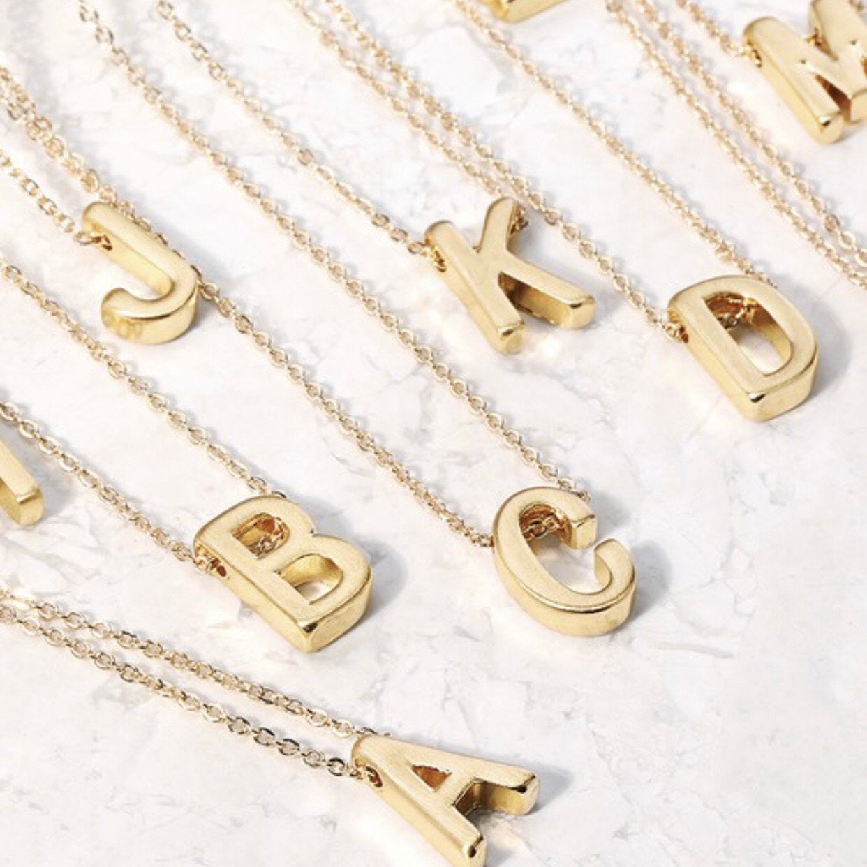 Initial Necklace and Ball Earring Set