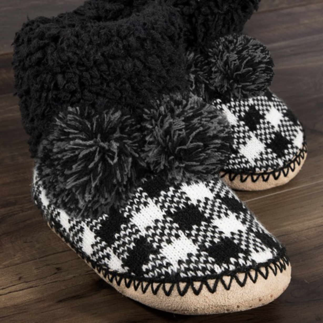 Buffalo Check Bootie Slippers