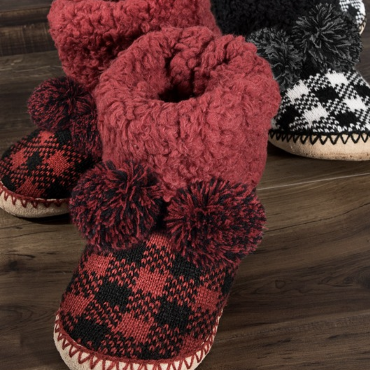 Buffalo Check Bootie Slippers