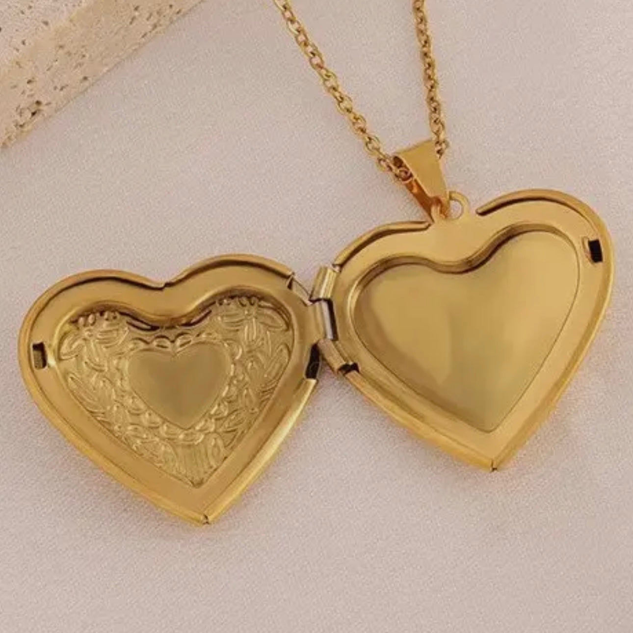 Gold Heart Locket Necklace