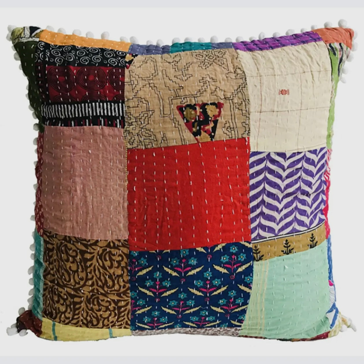 Cotton Kantha Pillow