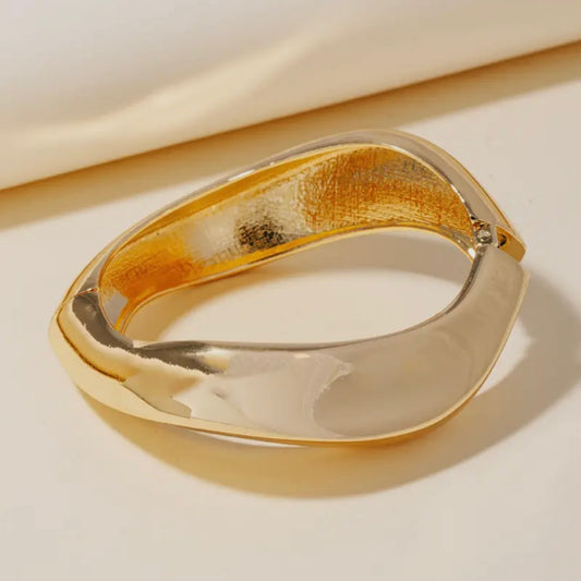 Large Wavy Bangle Bracelet