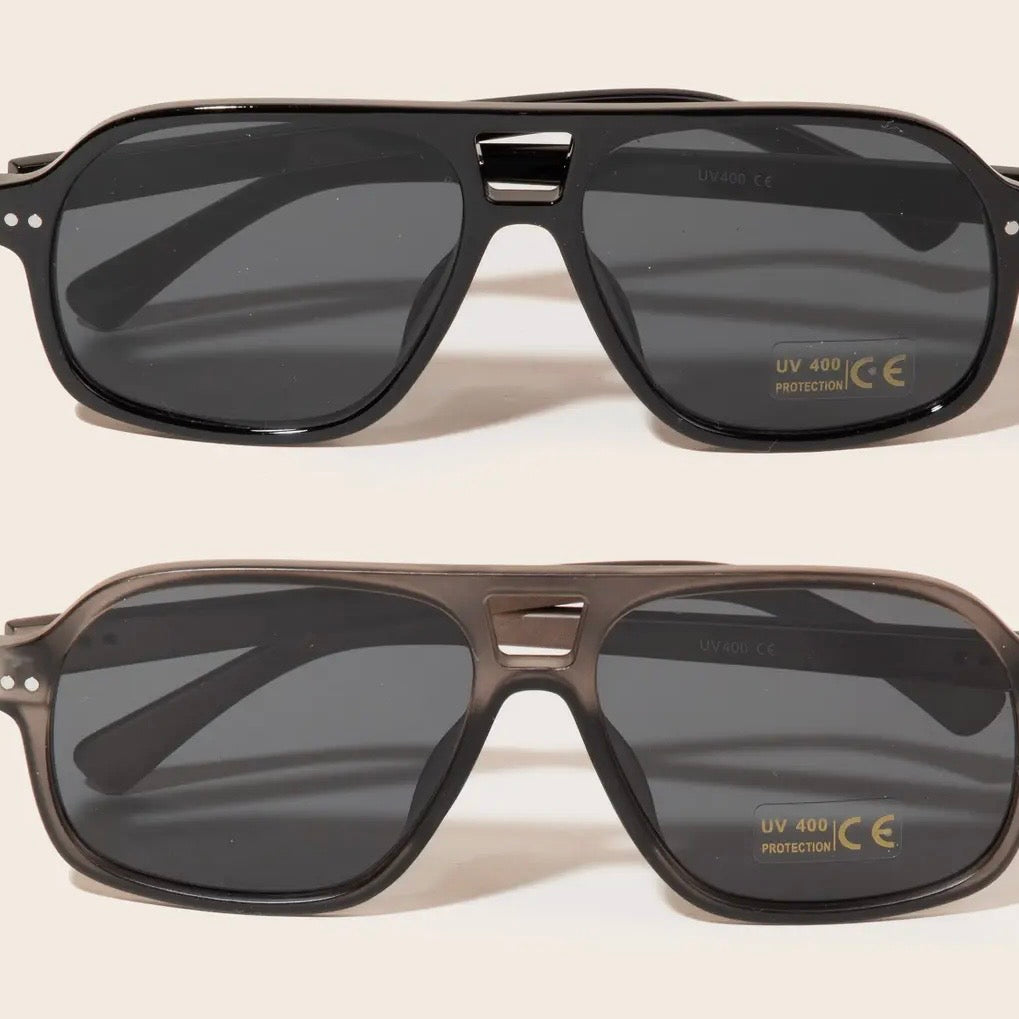 Plastic Aviator Frame Sunglasses