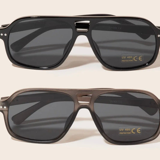 Plastic Aviator Frame Sunglasses