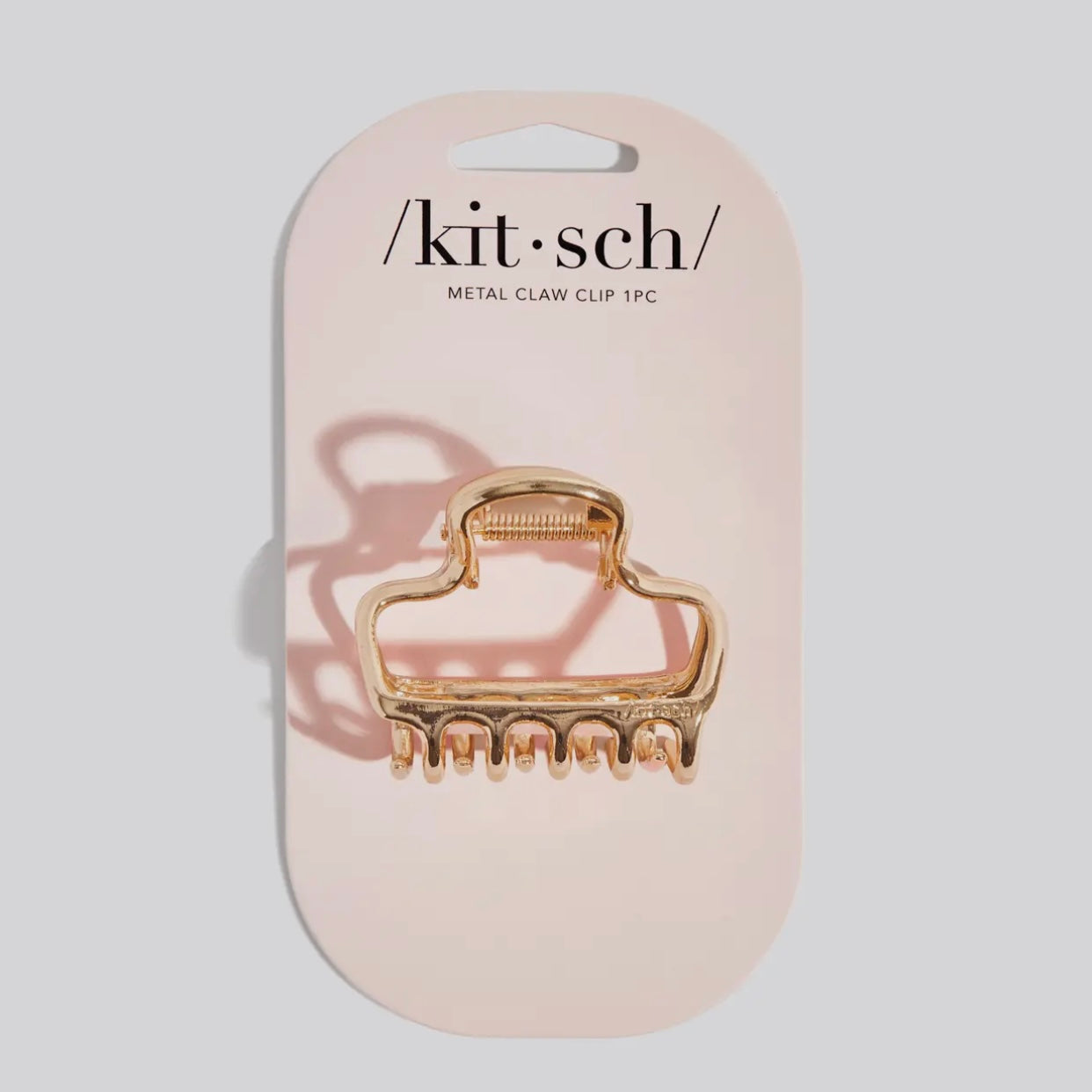 Kitsch Metal Medium Open Shape Puffy Claw Clip - Gold