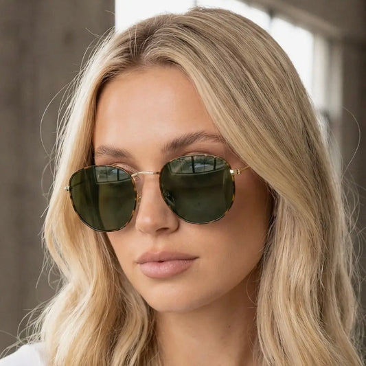 Thin Tortoise Shell Frame Sunglasses Set