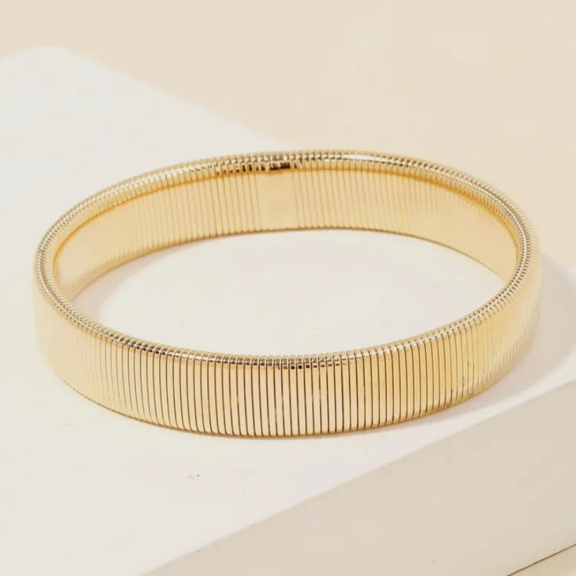 Ribbed Stretch Bangle Bracelet