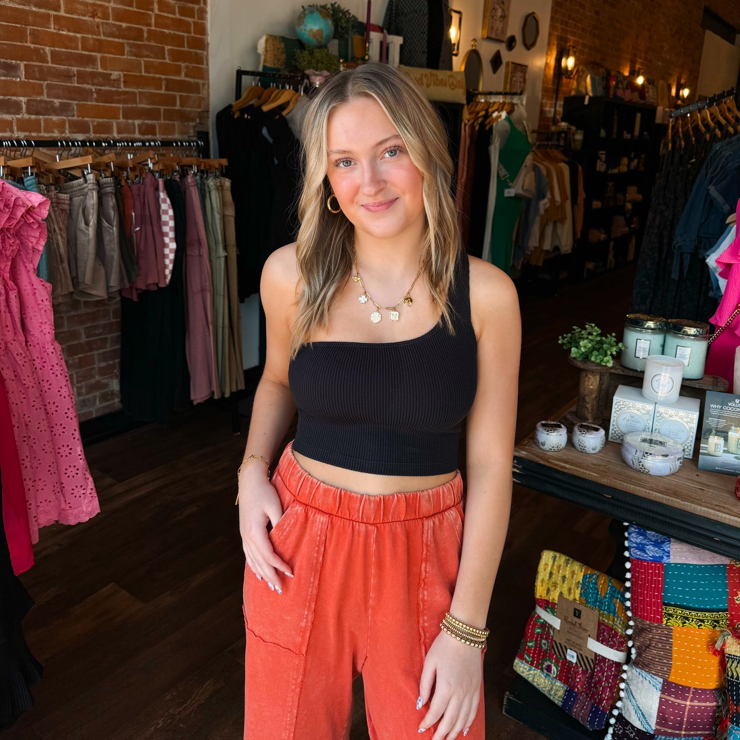 Ribbed Asymmetrical Crop Top