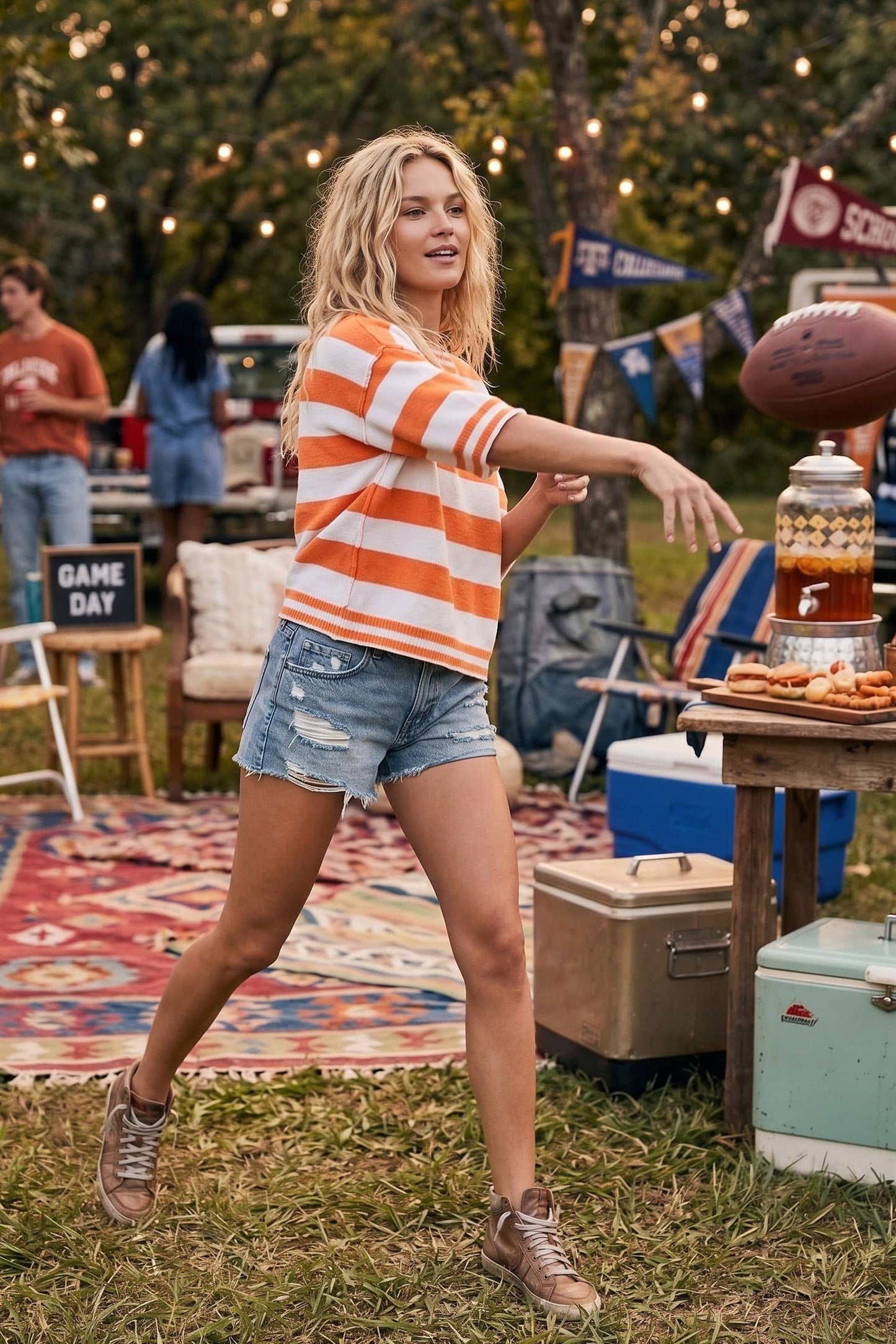 Gameday Stripe Knit Oversized Top