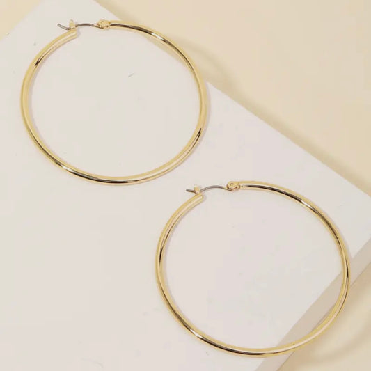 Thin Gold Hoop Earrings