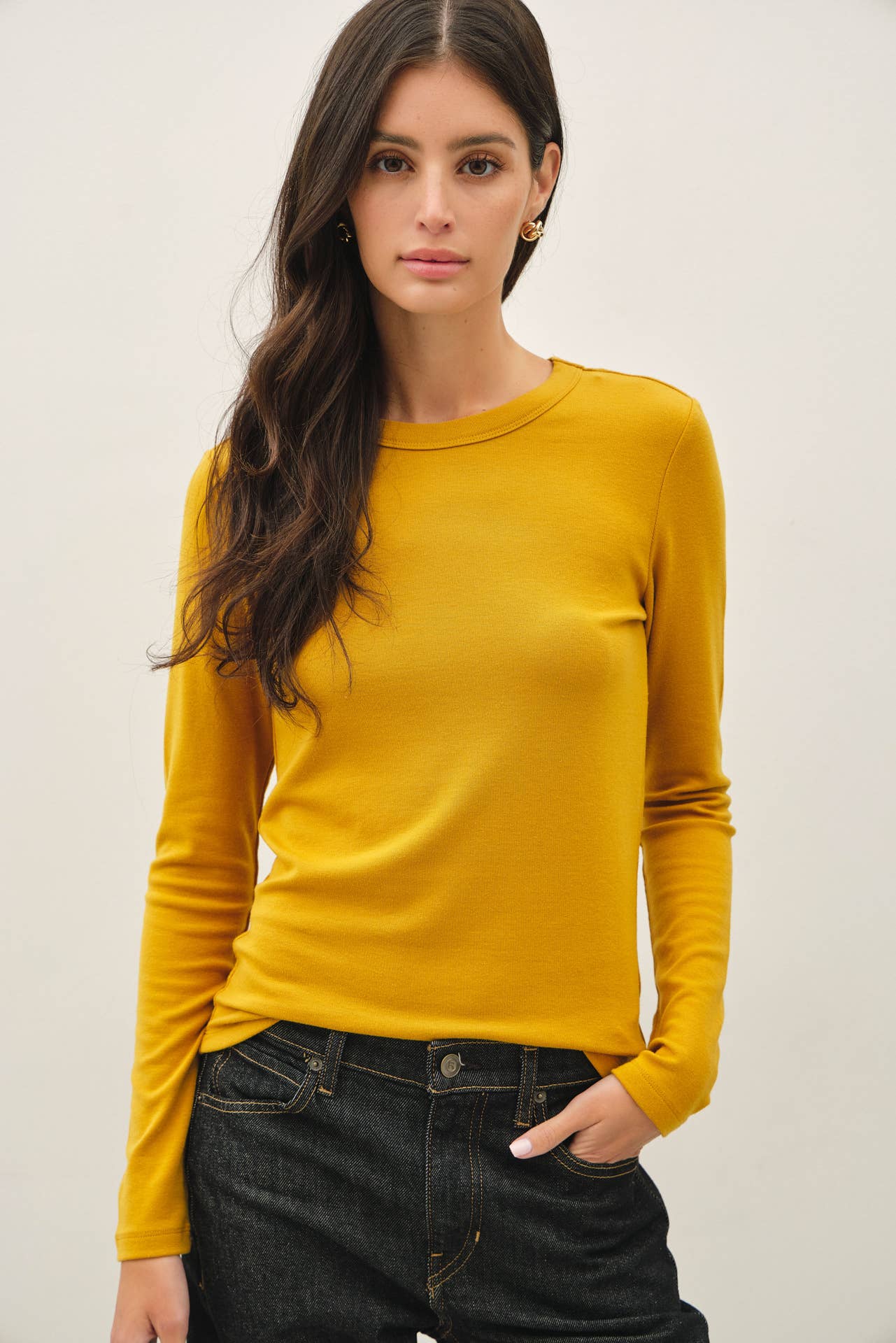 Round Neck Long Sleeve Top