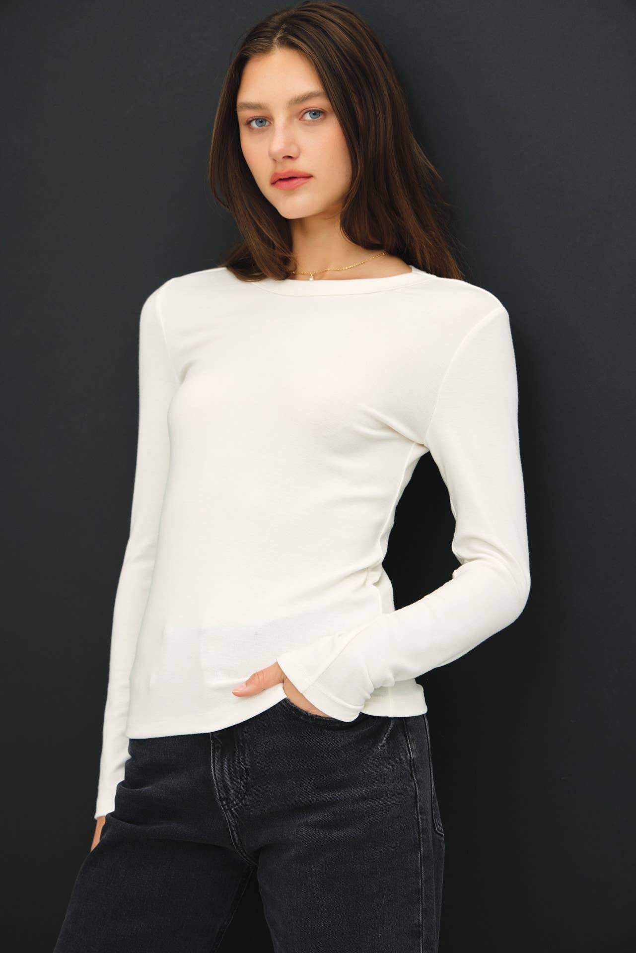 Round Neck Long Sleeve Top