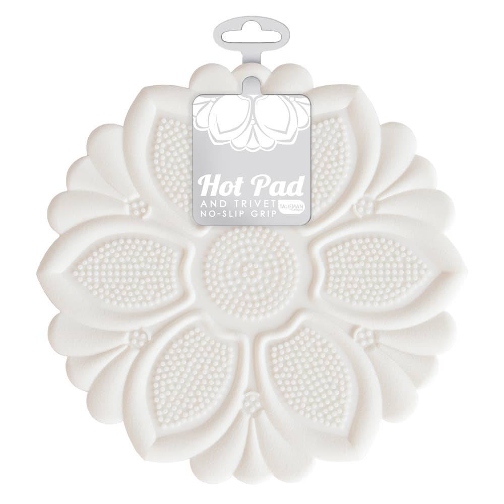 Hot Pad/Trivet, No-Slip Grip, White