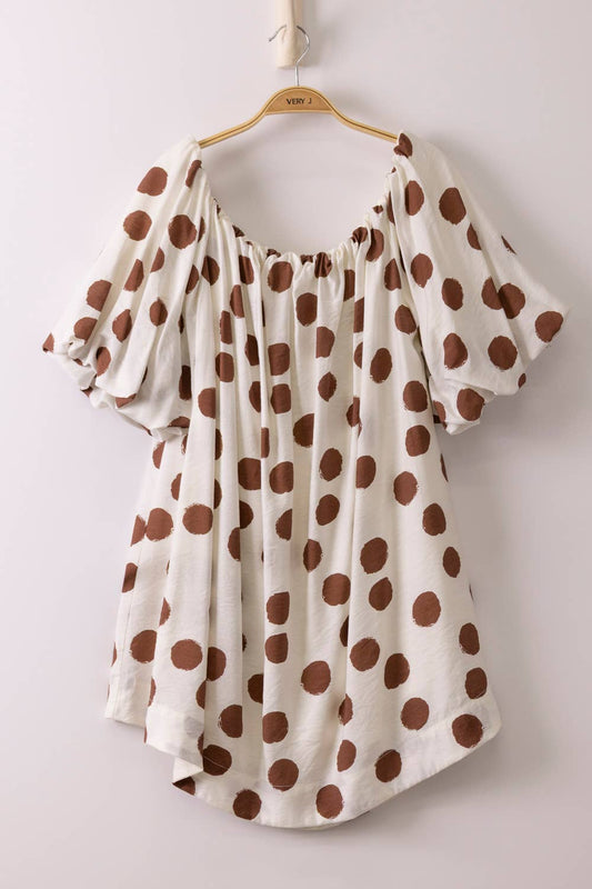 Polka Dot Woven Mini Dress