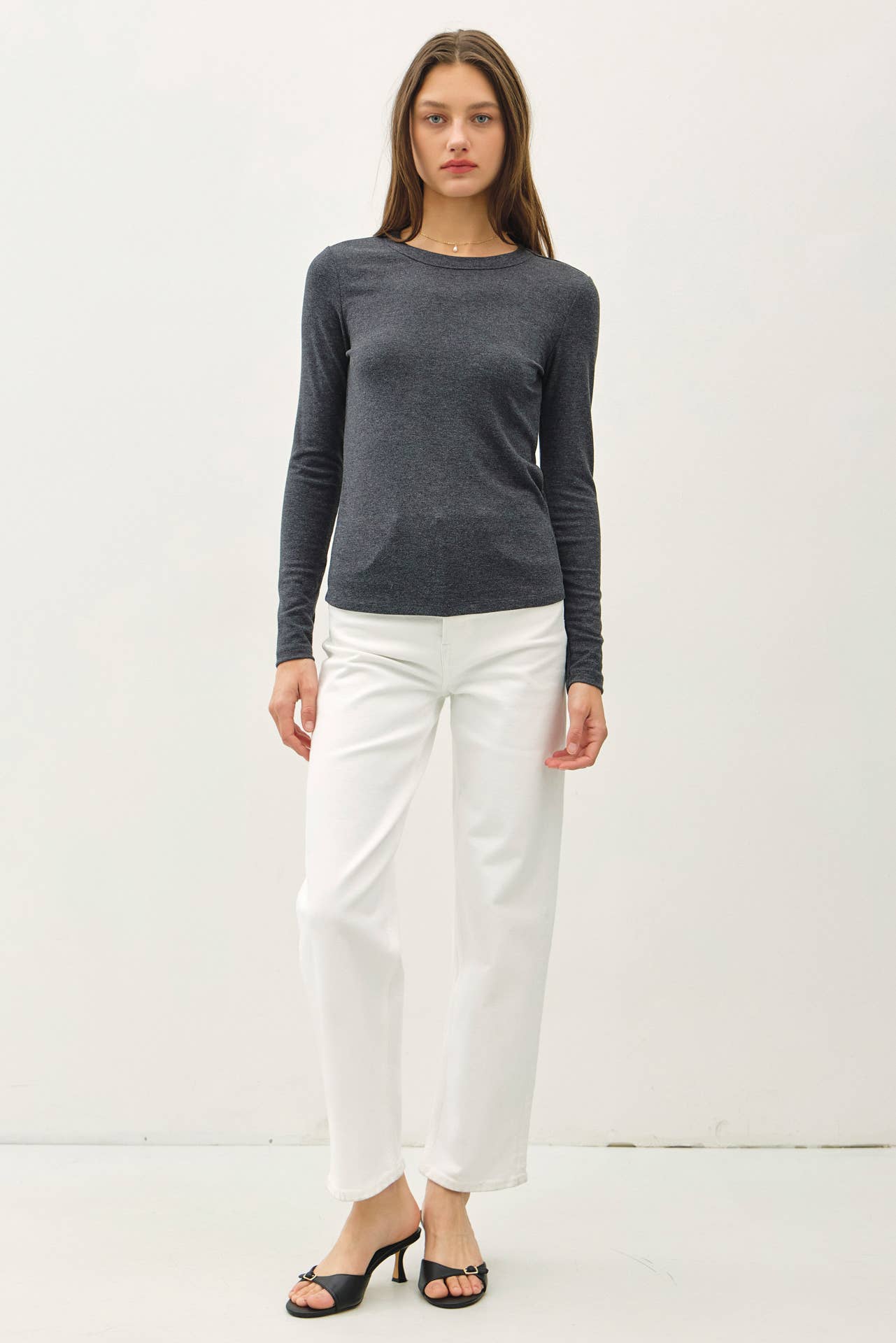 Round Neck Long Sleeve Top