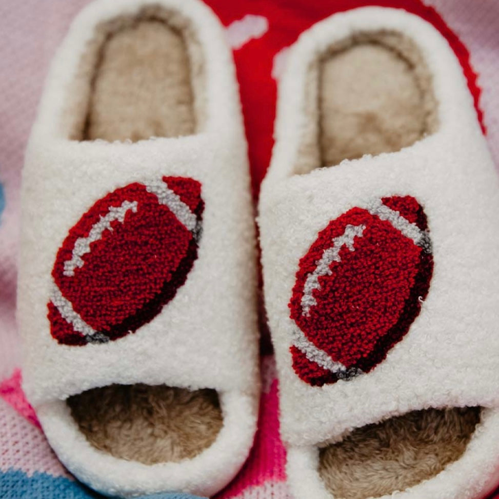 Football Fuzzy Open Toed Slippers