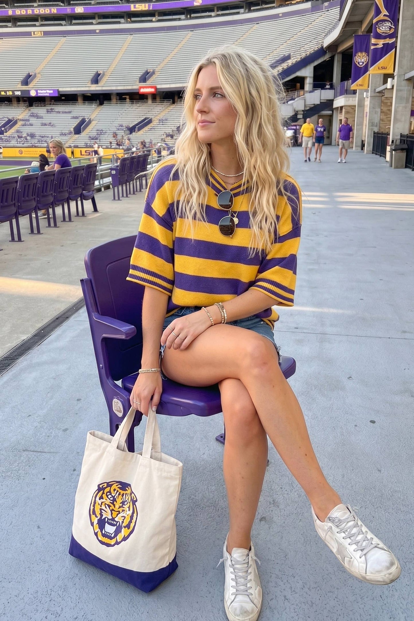 Gameday Stripe Knit Oversized Top