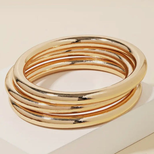 Metallic Triple Bangle Bracelet