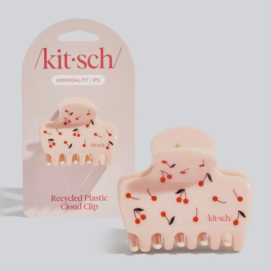 Kitsch Recycled Plastic Medium Cloud Clip - Cherry Print