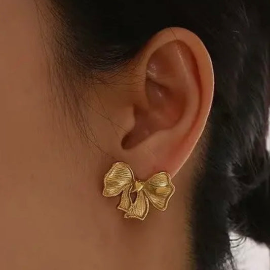 Gold Bow Earrings